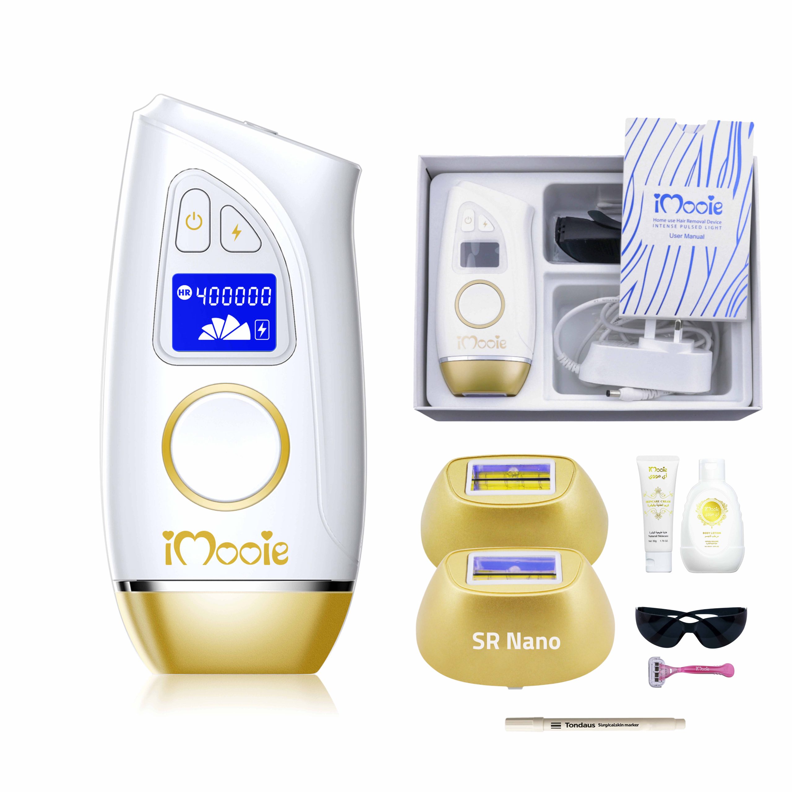 جهاز إي مووي نانو ليزر منزلي 400 ألف ومضة | إزالة الشعر بتقنية IPL + هدايا جهاز إي مووي نانو ليزر منزلي 400 ألف ومضة | إزالة الشعر بتقنية IPL + هدايا - الصورة 1